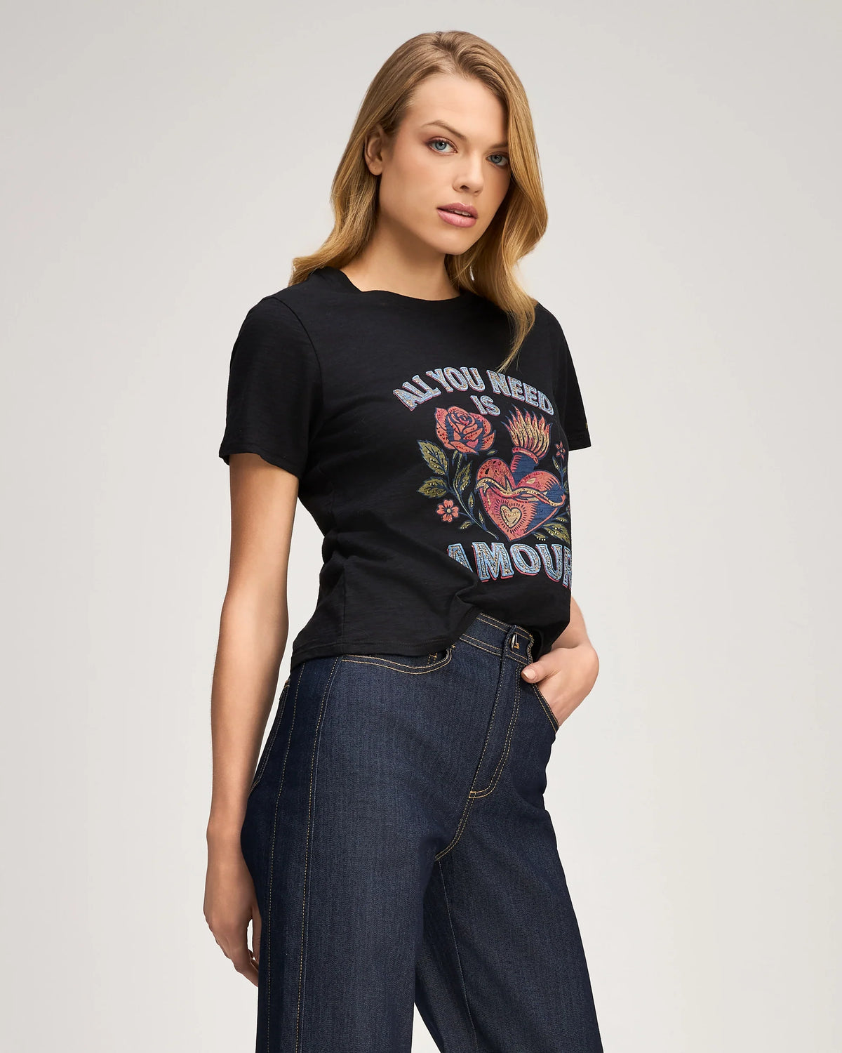 Cinq A Sept All You Need is Amour Shrunken Band Tee