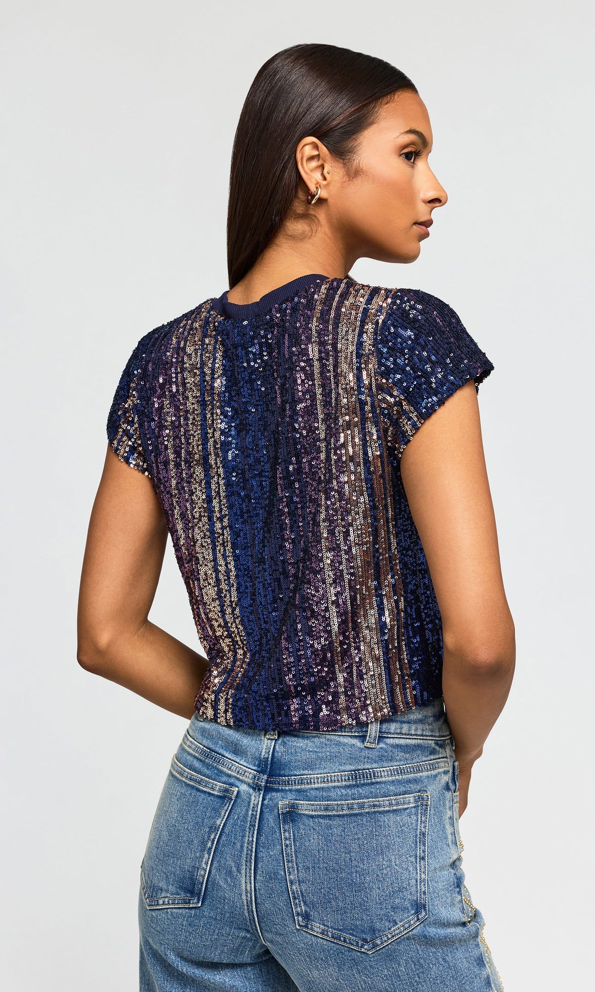 Generation Love Kai Stripe Sequin Top