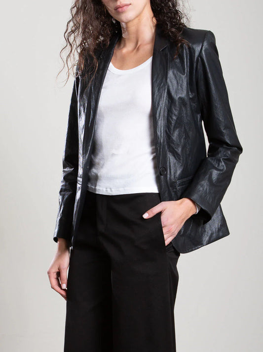 Pharaoh Cyrus Faux Leather Blazer