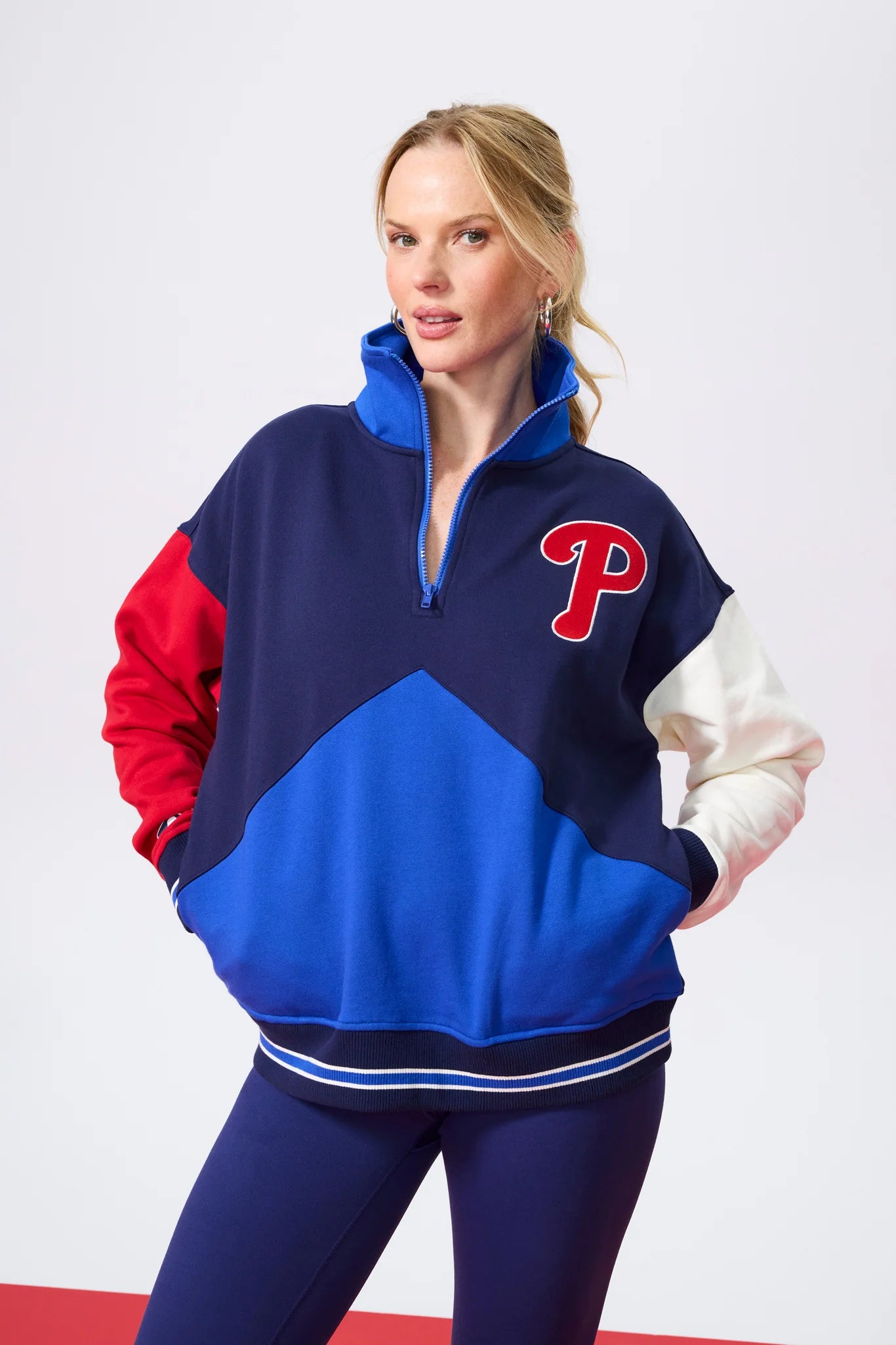 Terez Colorblock 1/4 Zip Phillies