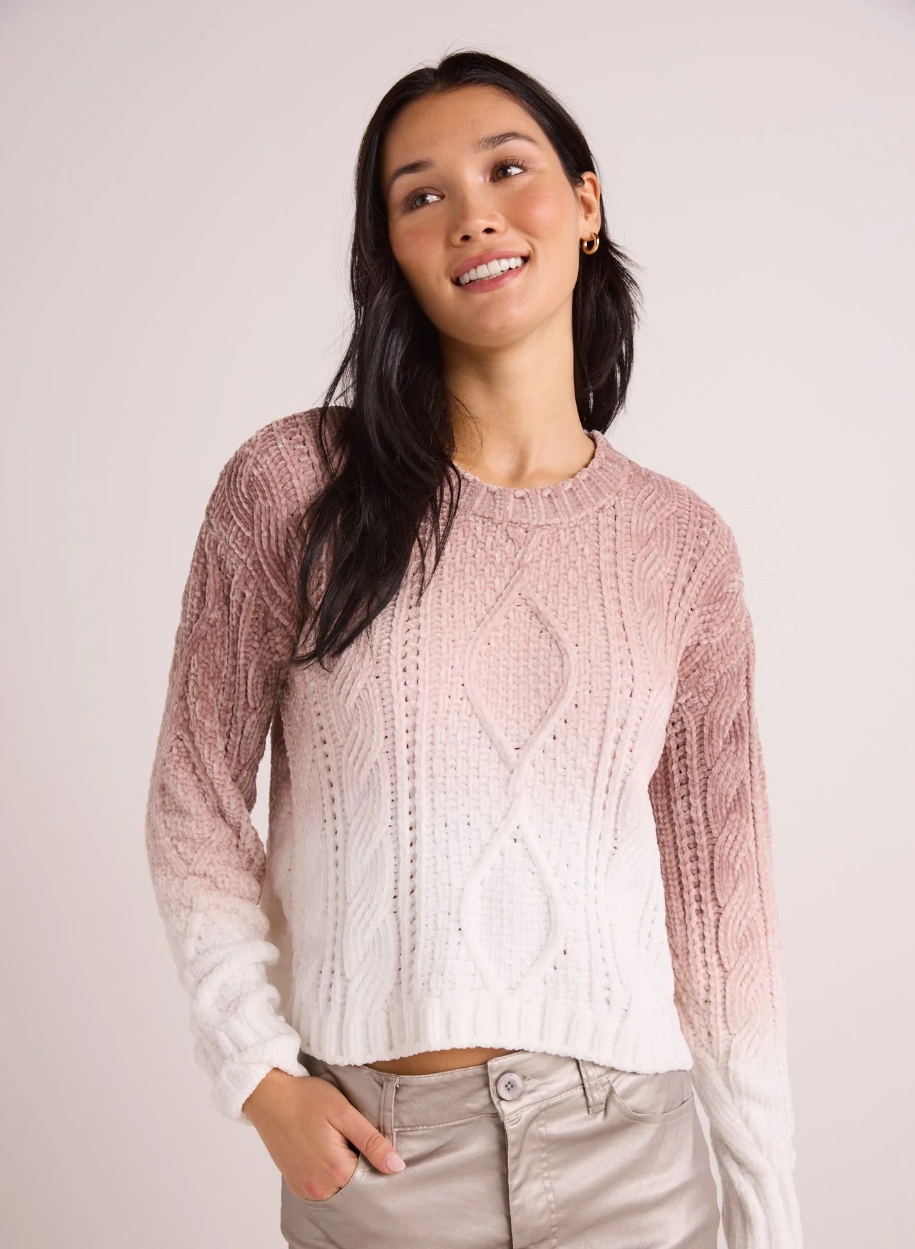 Bella Dahl Cable Crew Neck Sweater