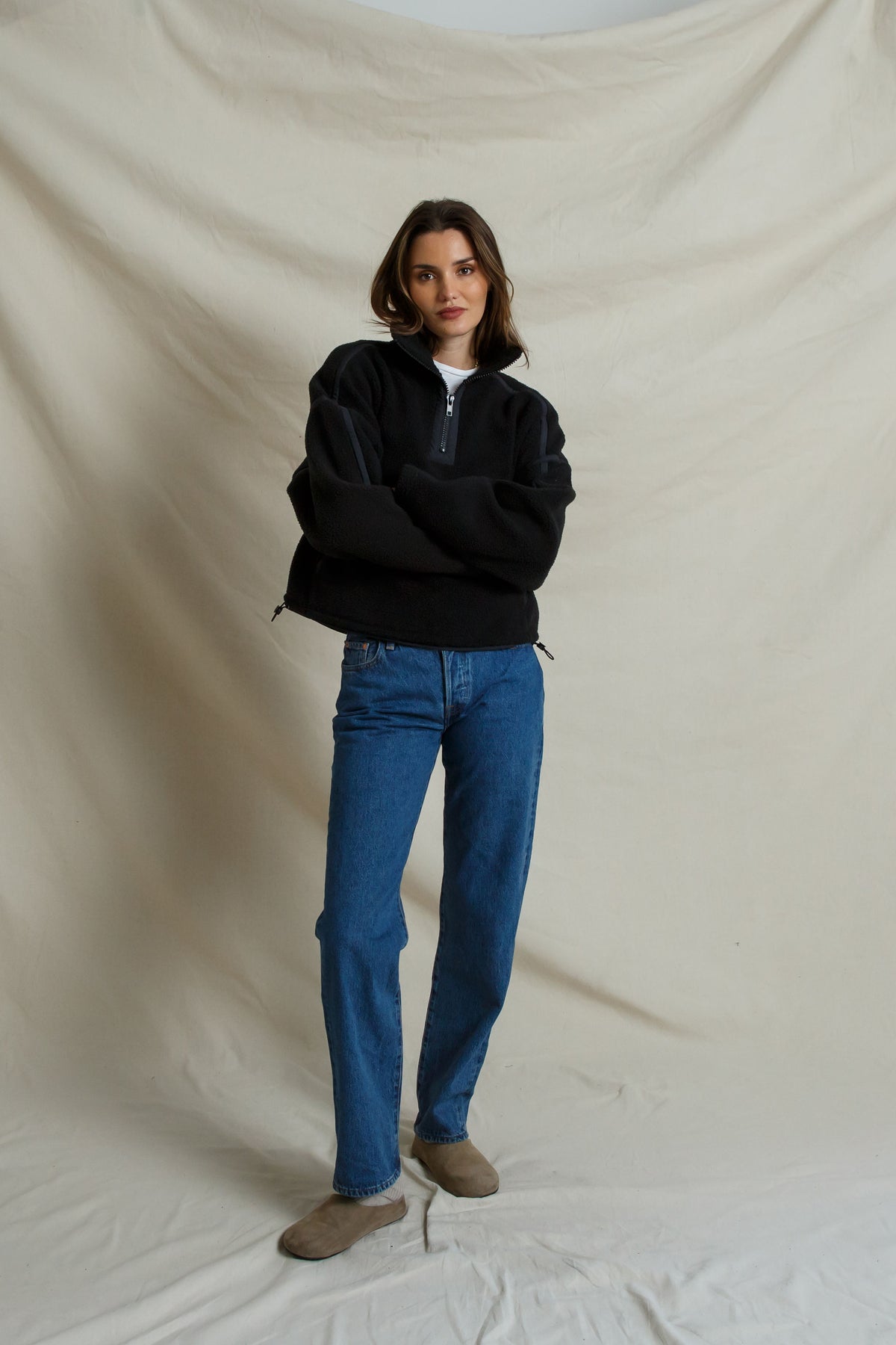 Perfect White Tee Tristan Half Zip