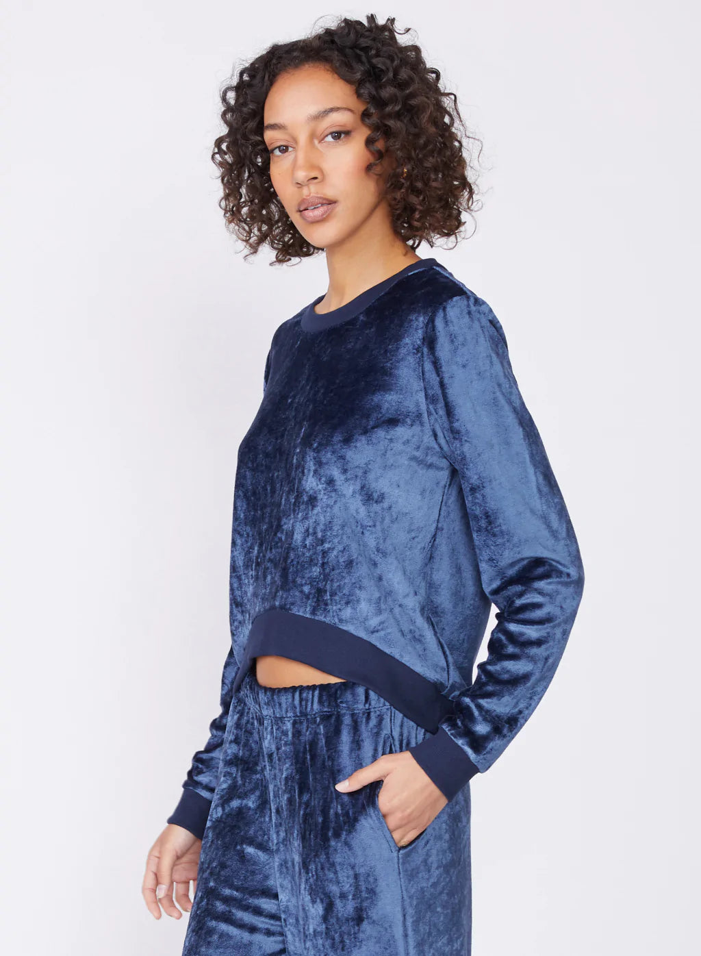 Stateside Bamboo Velour Cropped Pullover