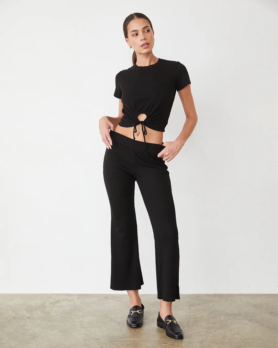 Monrow Tencel Rib Tie Top