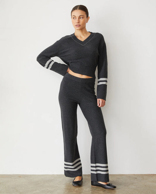 Monrow Plush Stripe Two Piece Set