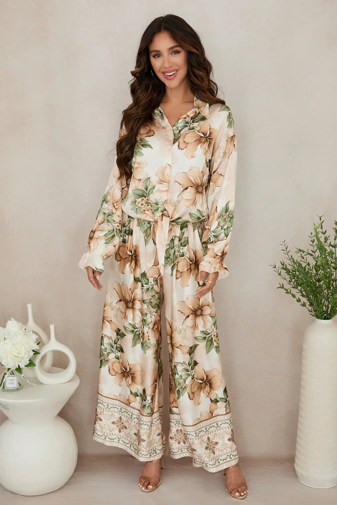 Milio Milano Hibiscus Wide Leg Pant