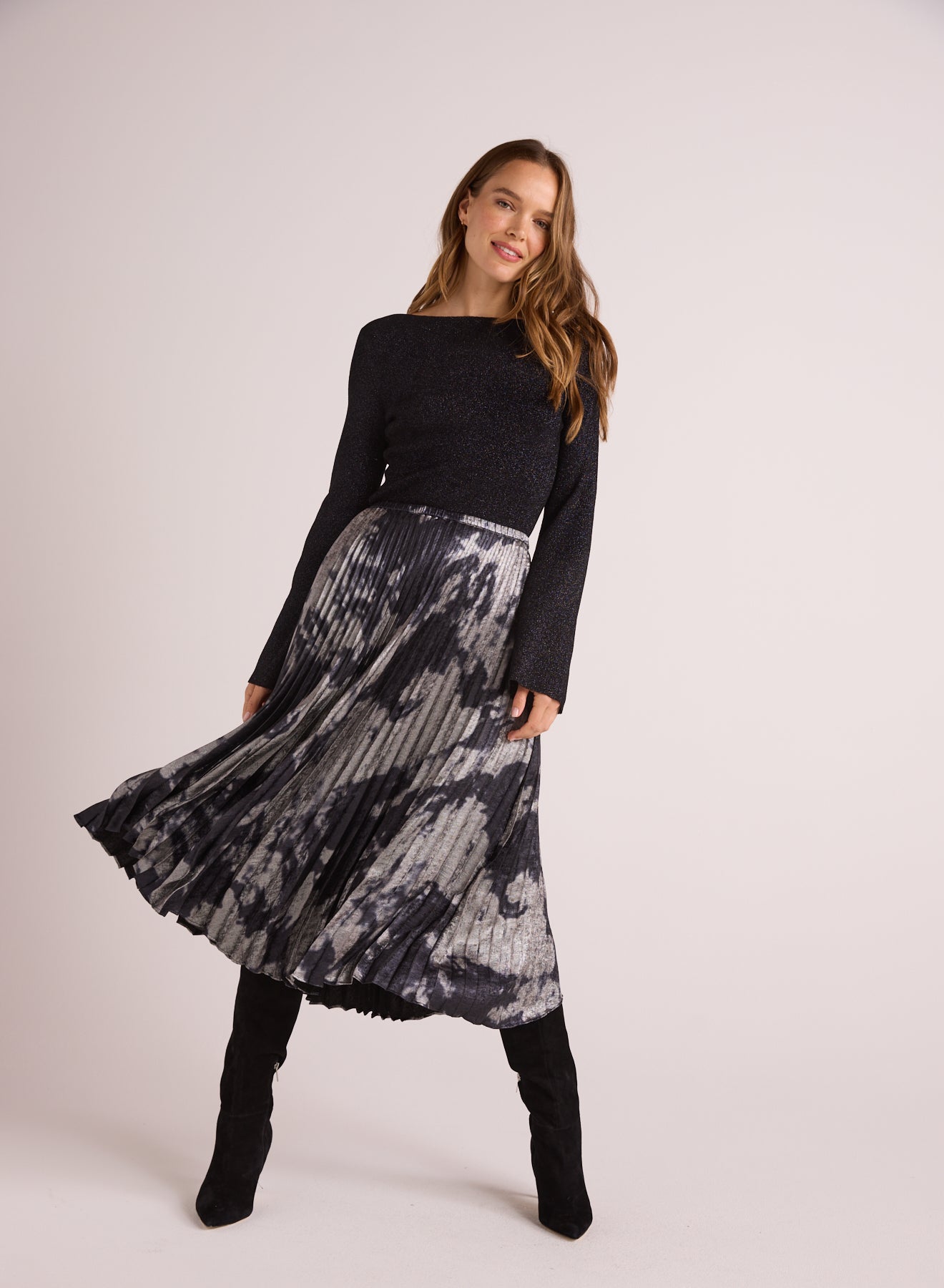 Bella Dahl Hand Pleated Midi Skirt