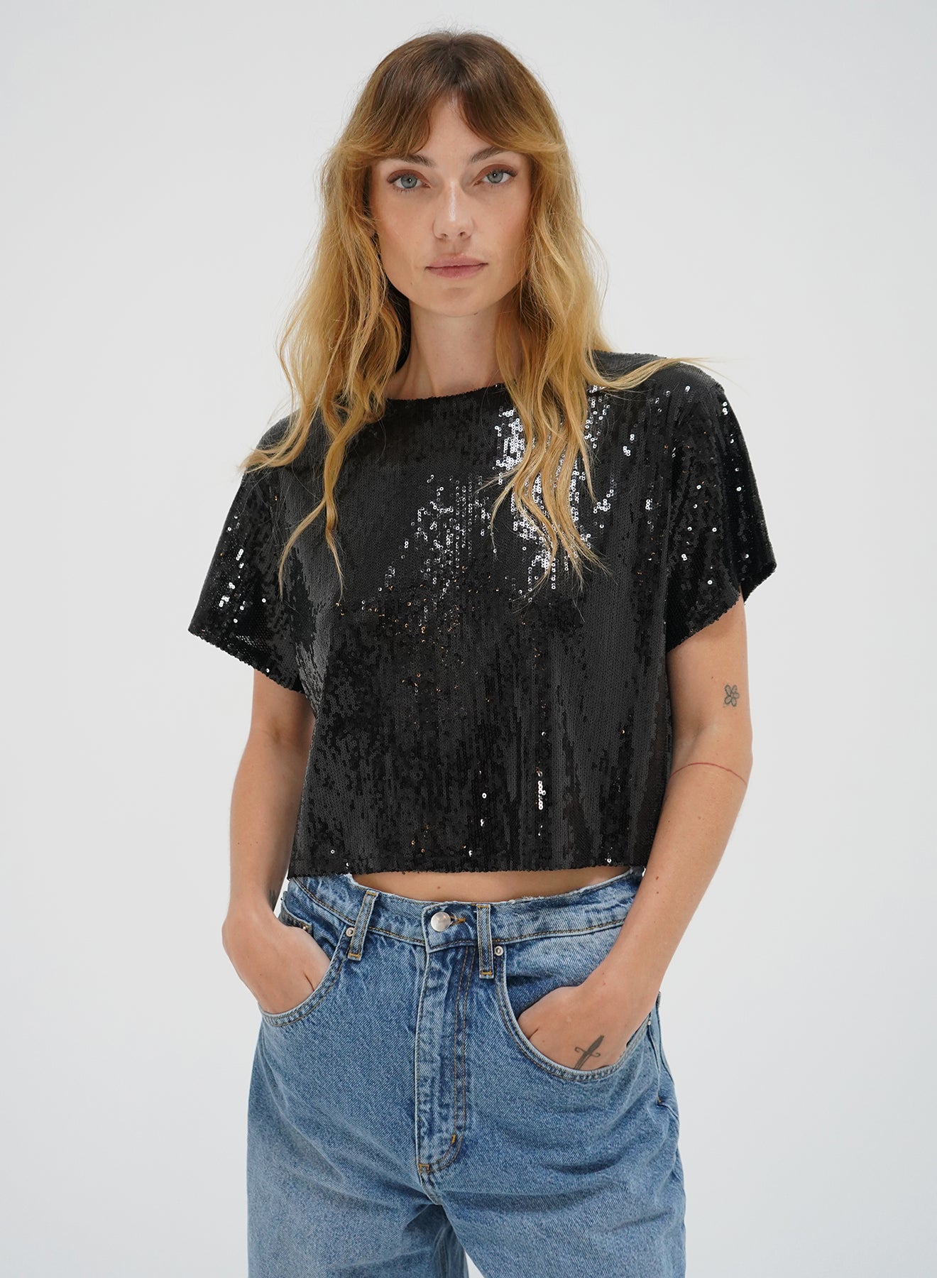 LNA Zosia Sequin T shirt