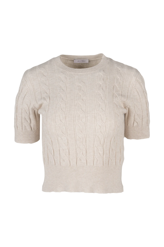Astrid Cable Short Sleeve Sweater