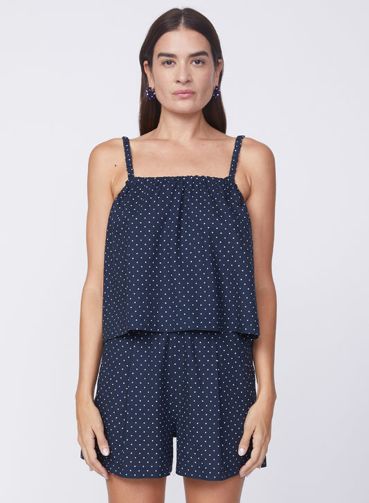 Stateside Linen Dot Swing Top