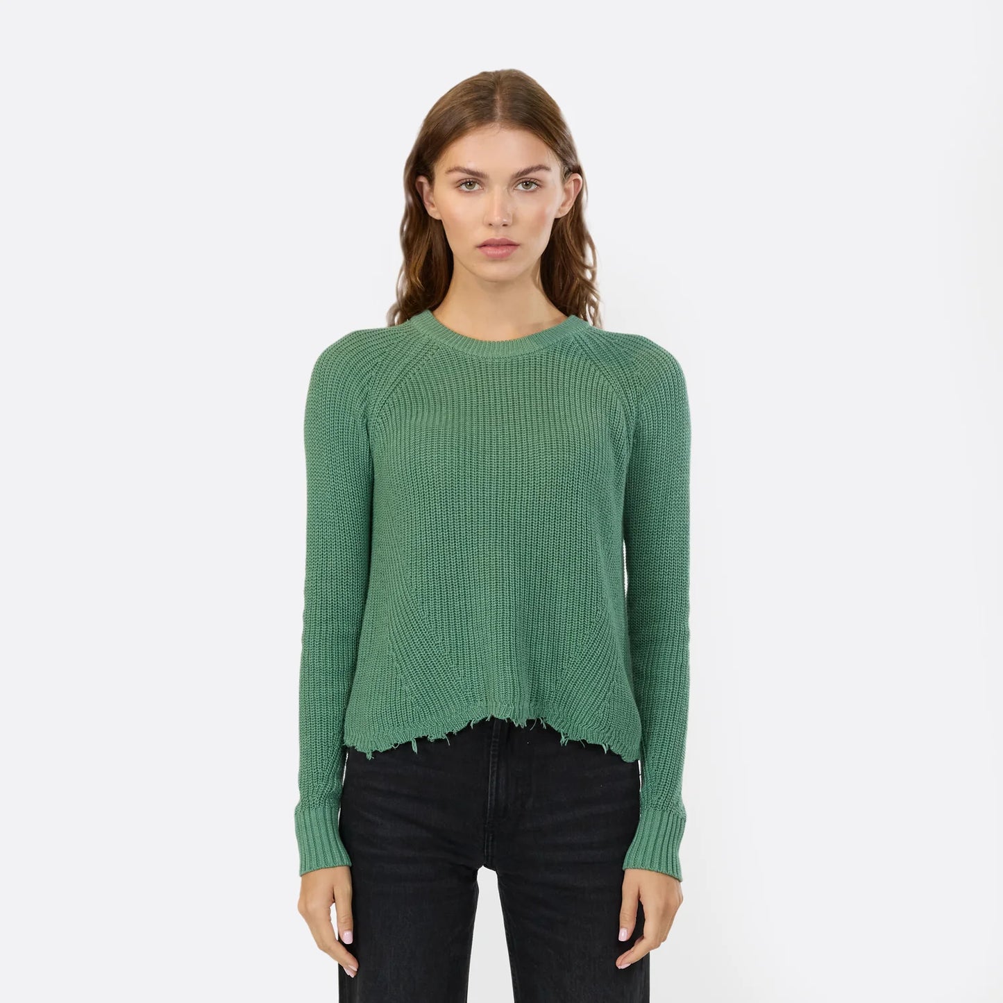 Autumn Cashmere Distressed Scallop Sweater