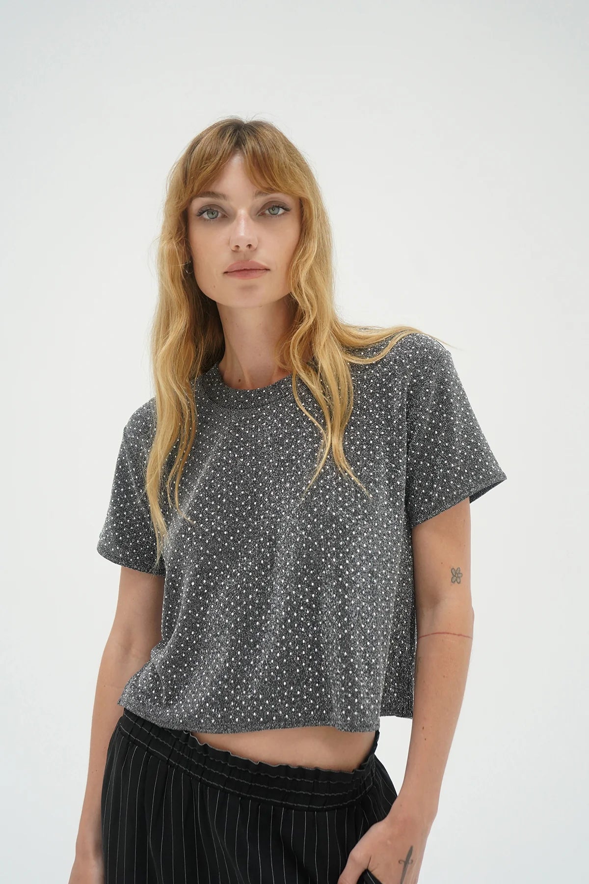 LNA Brooklyn Rhinestone Tee