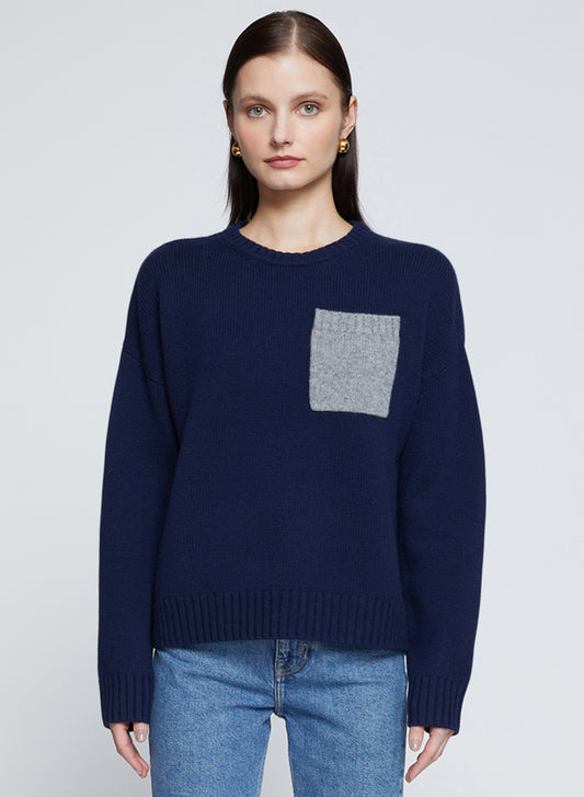 Stateside Color Block Pocket Sweater