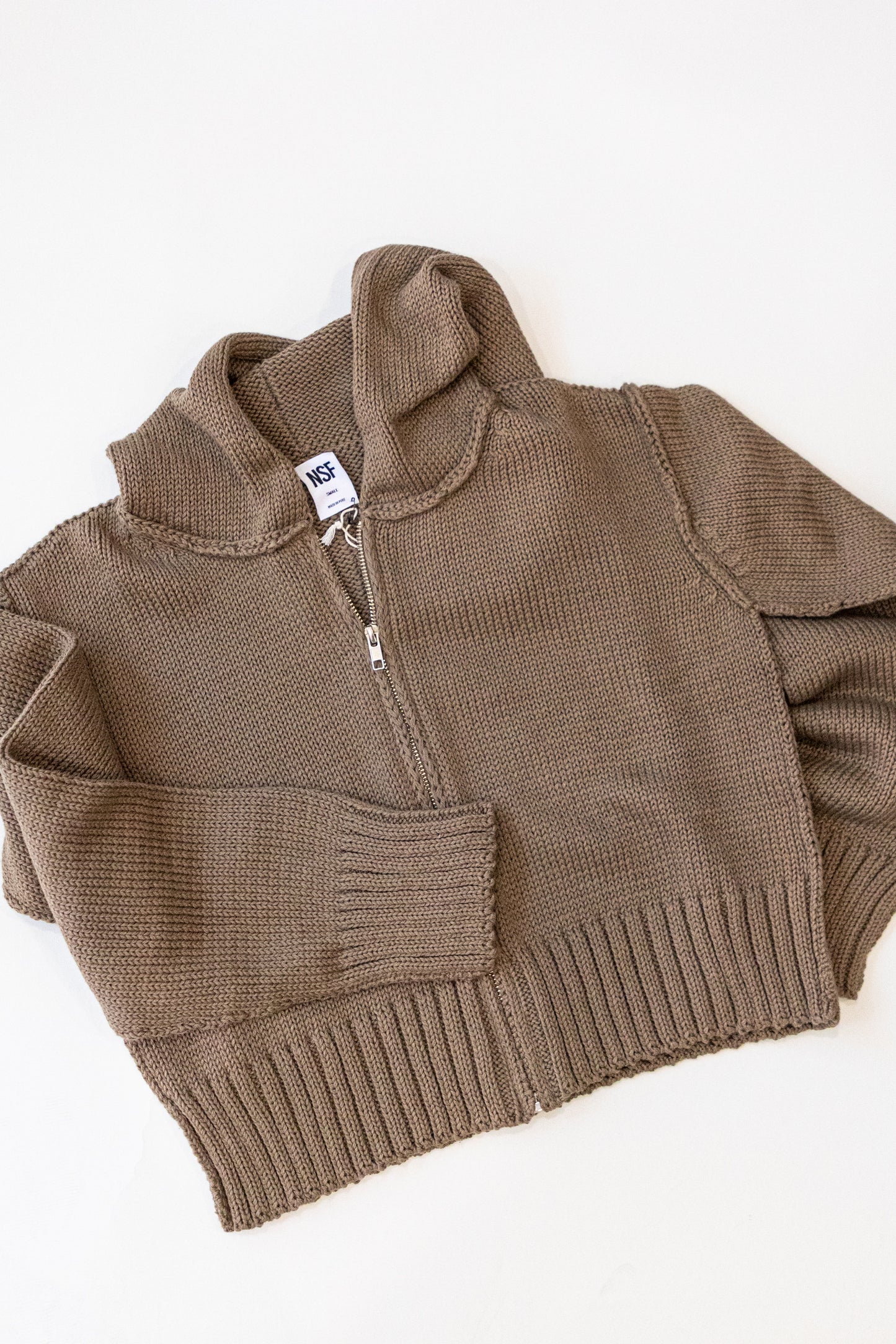 NSF Mills Zip Front Hooded Sweater