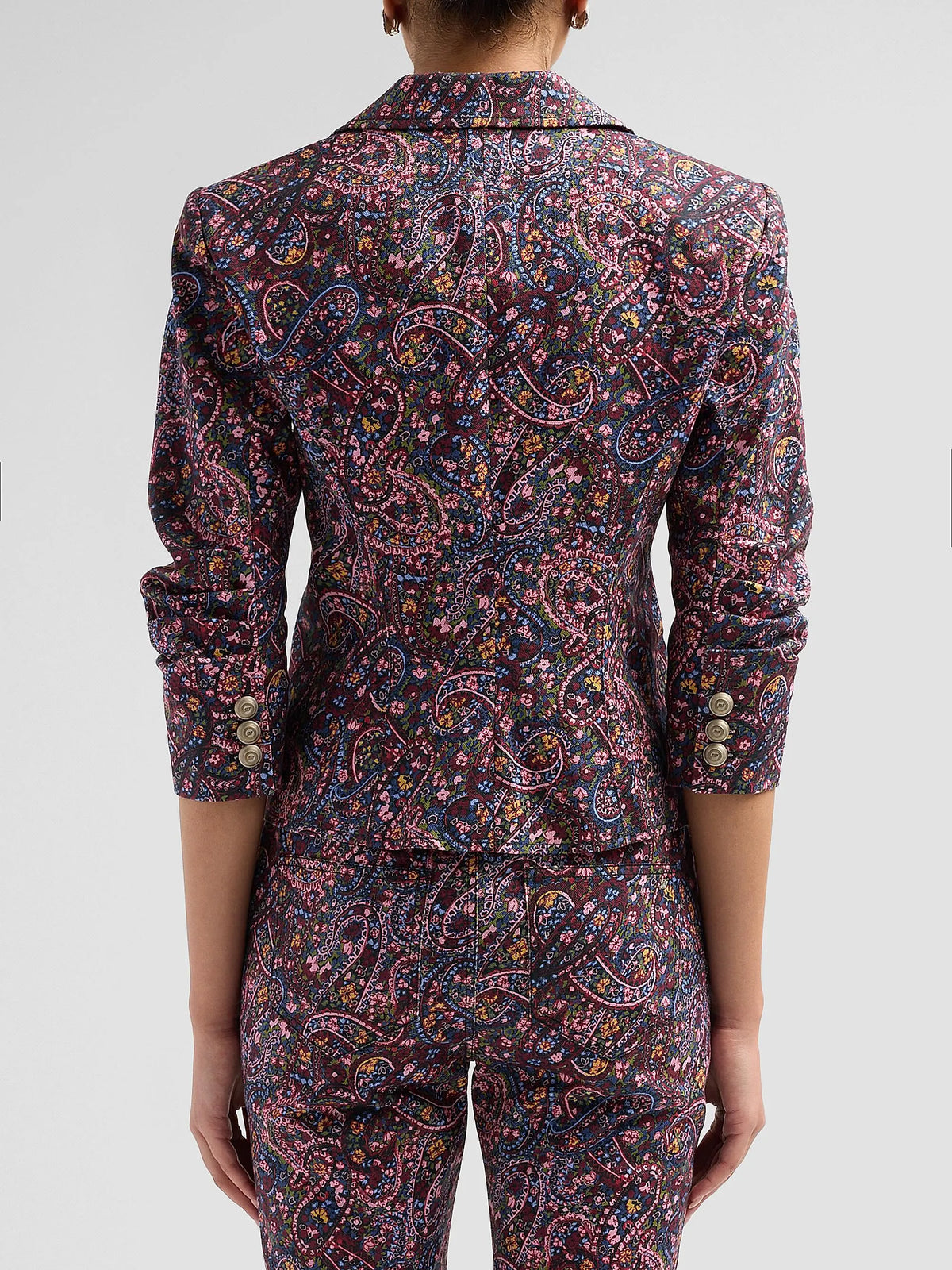 Cinq a Sept Paisley Denim Le Petit Khloe Blazer