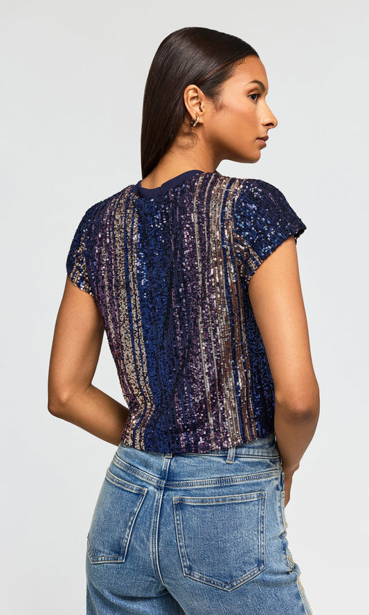 Generation Love Kai Stripe Sequin Top