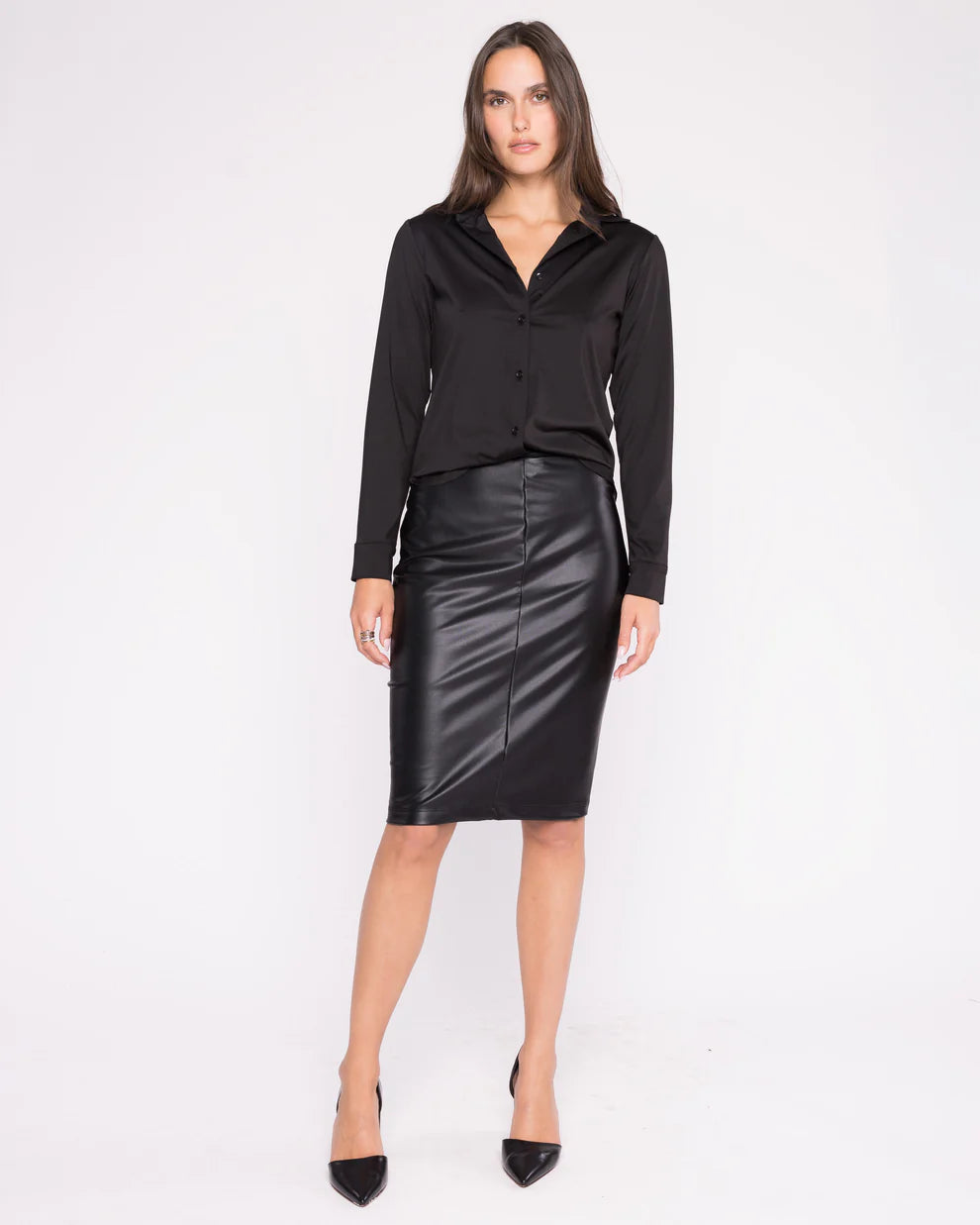 Ripley Rader Leather Pencil Skirt