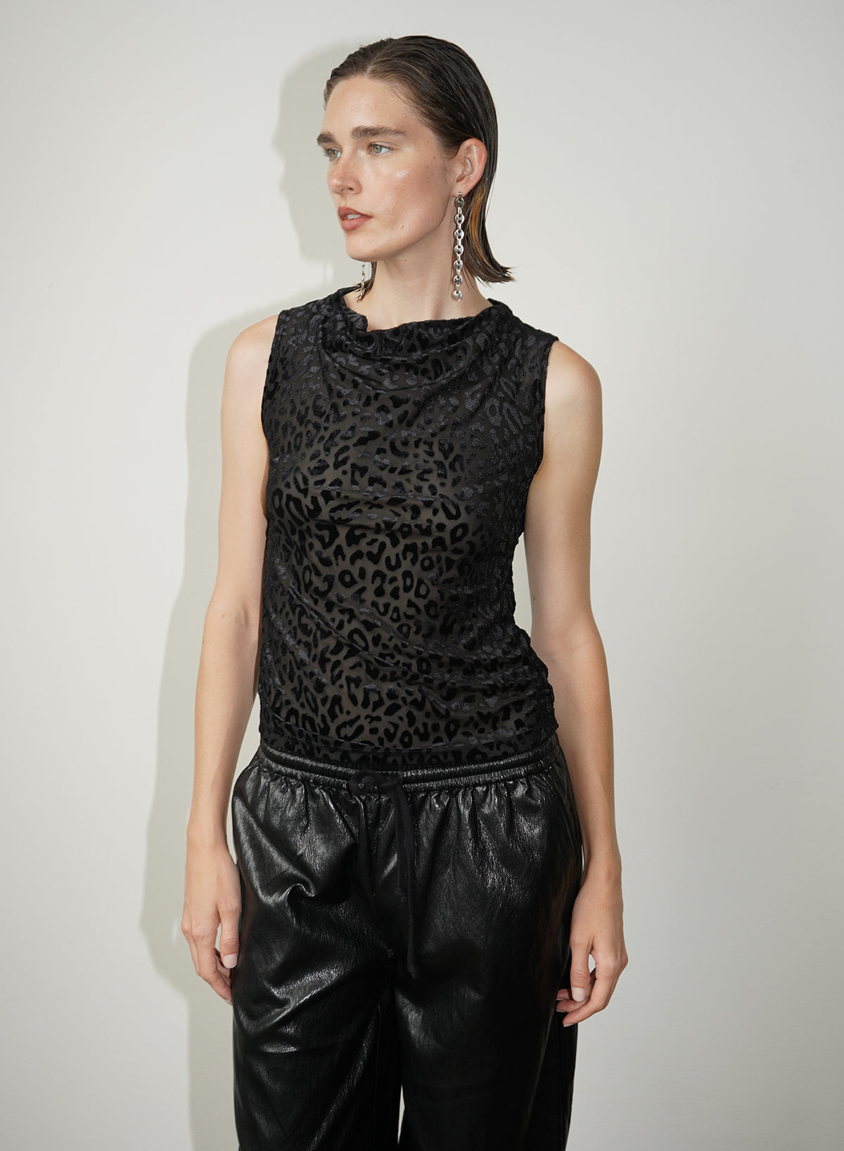 LNA Siv Semi Sheer Top