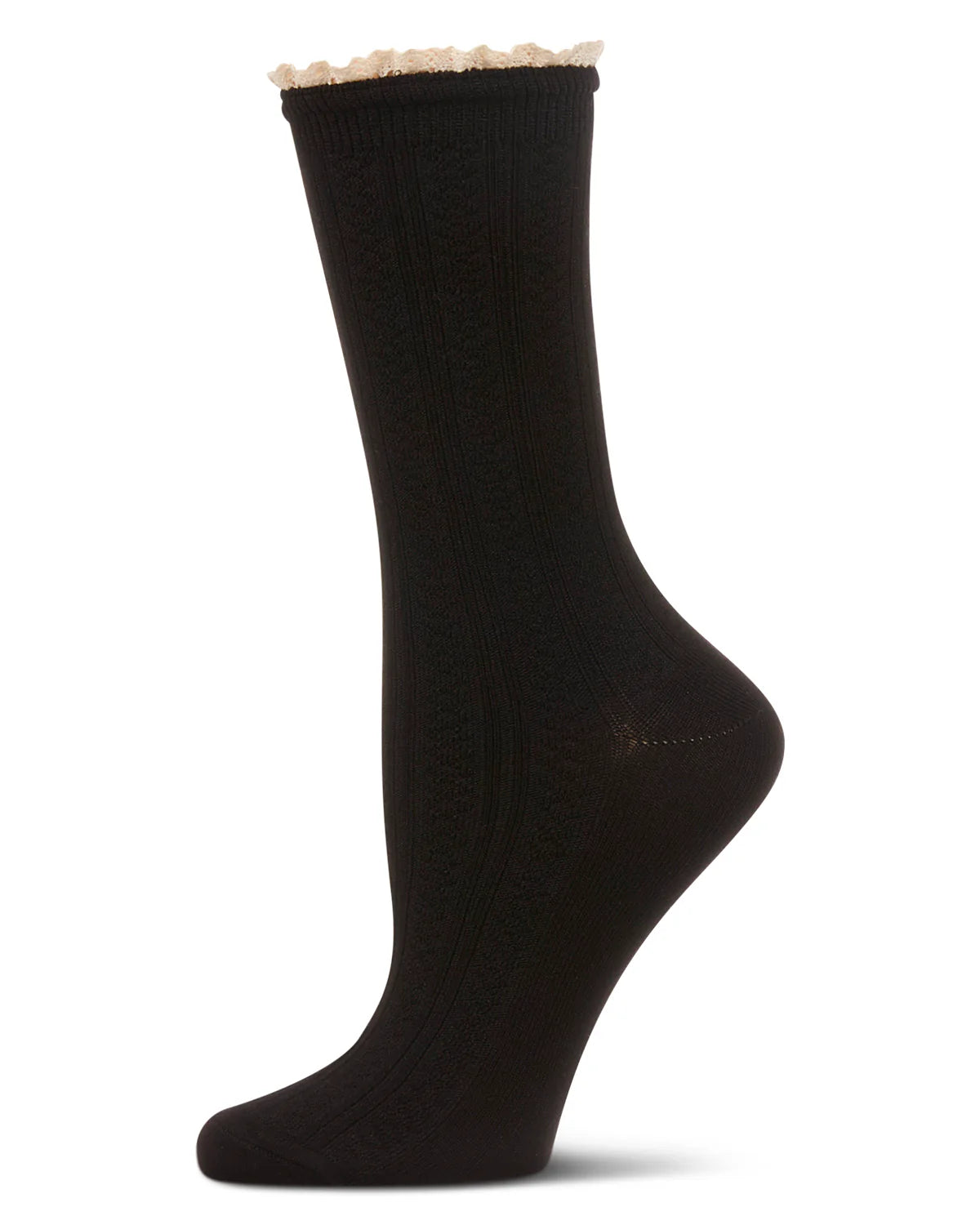 Me Moi Prairie Lace Crew Sock