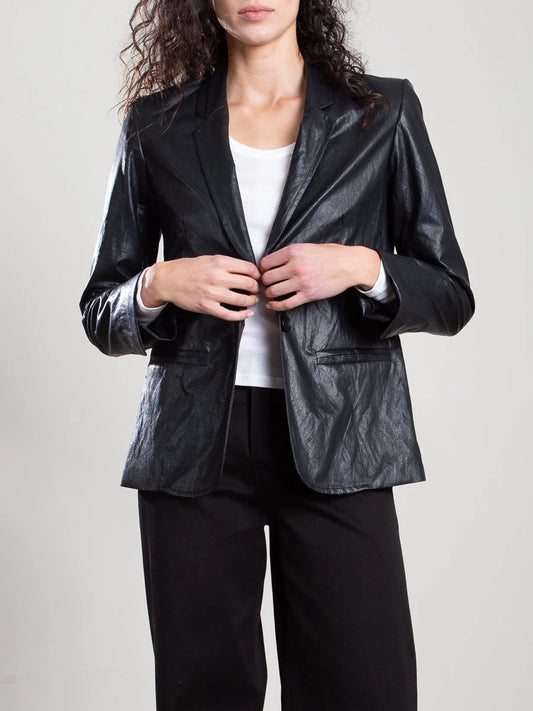 Pharaoh Cyrus Faux Leather Blazer