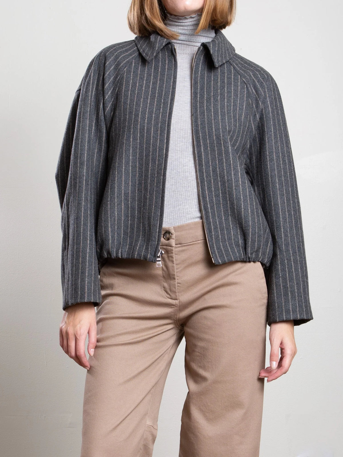 Pharaoh Andre Bomber Jacket Wool Pinstripe