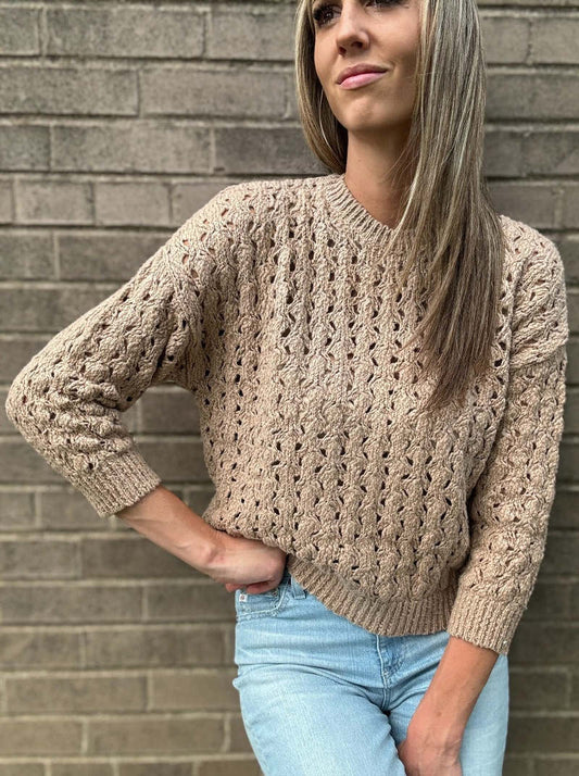 Autumn Cashmere Puff Stitch Crew