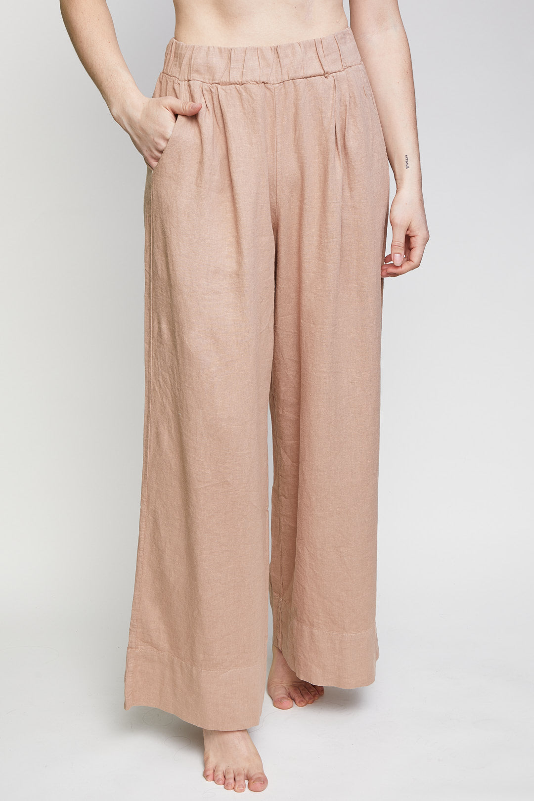 Stateside Linen Wide Leg Pull-On Pant