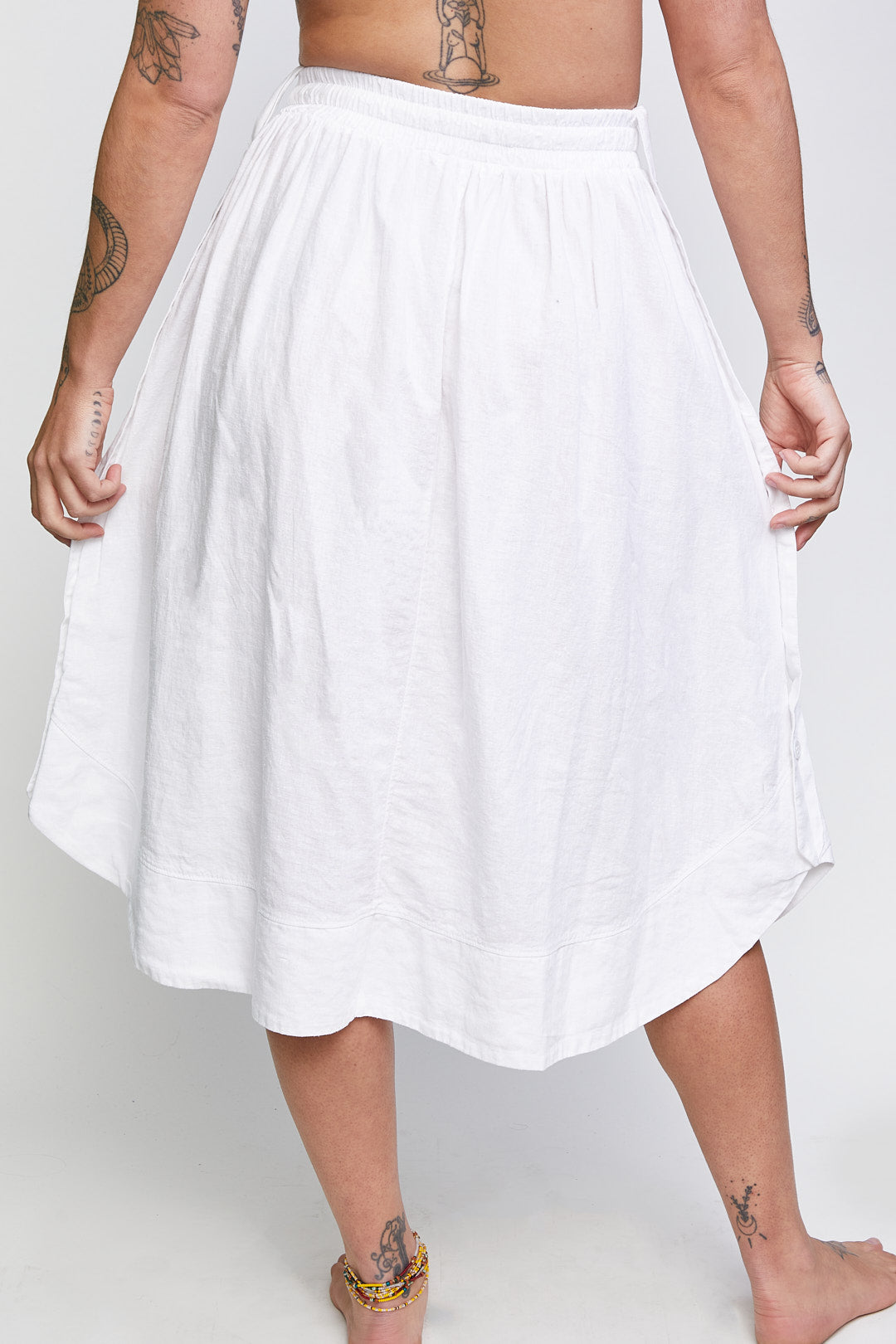 Stateside Linen Midi Skirt