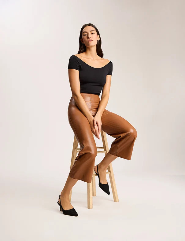 Commando Faux Leather Cropped Wide Leg Pant