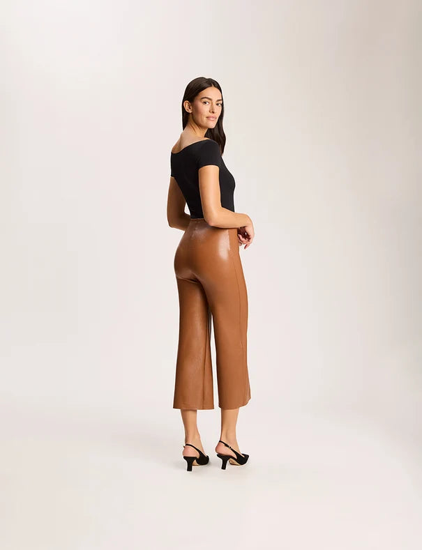 Commando Faux Leather Cropped Wide Leg Pant