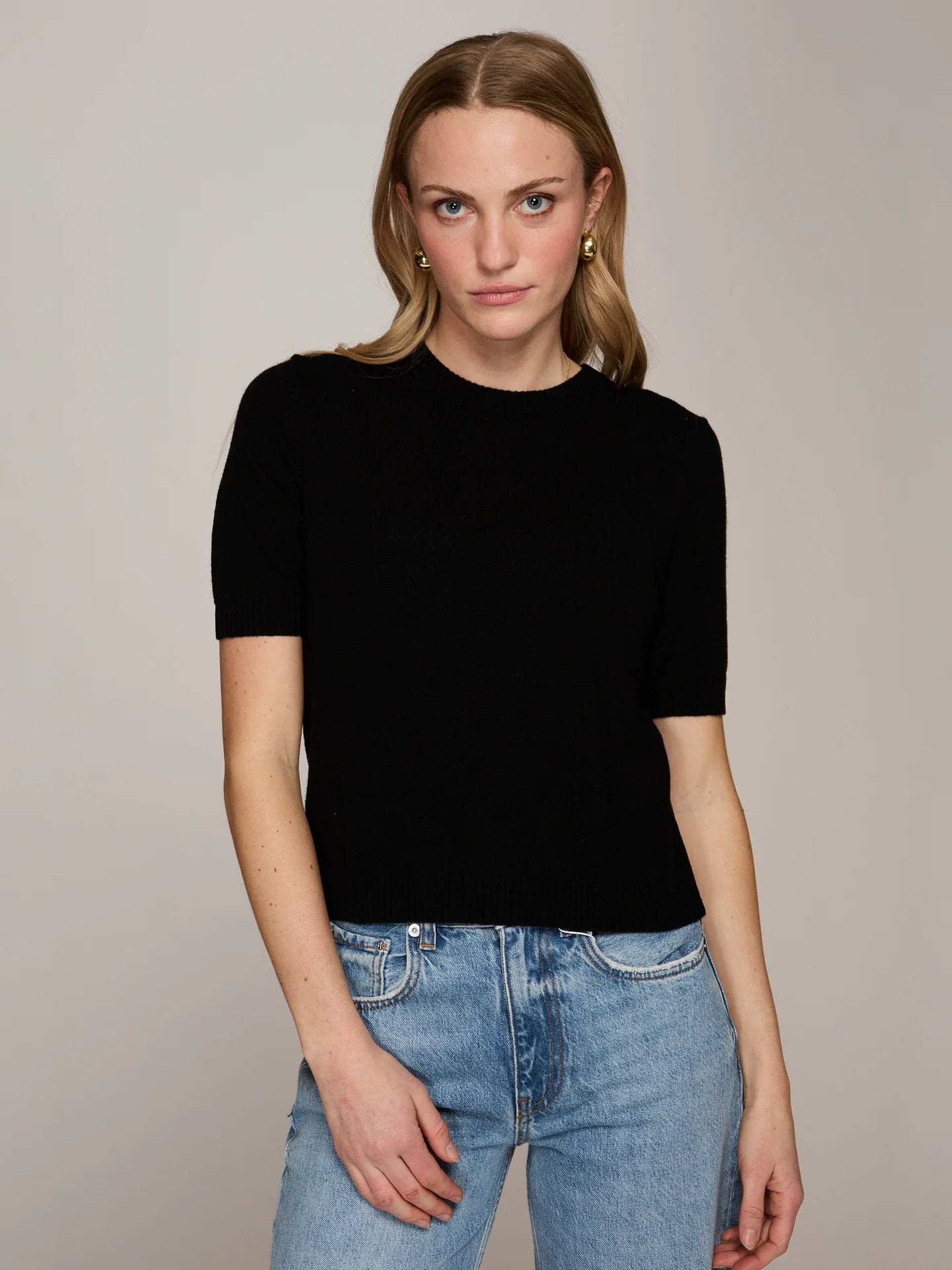 Autumn Cashmere S/S Cropped Crew