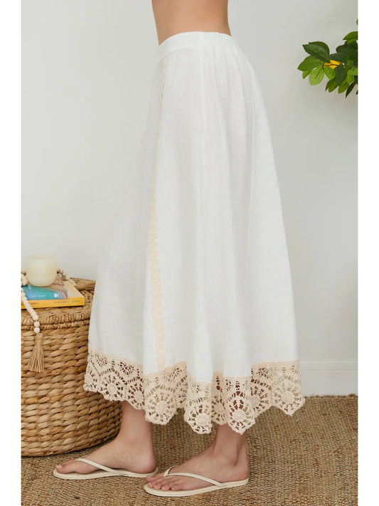 Milio Milano Crochet Linen Skirt