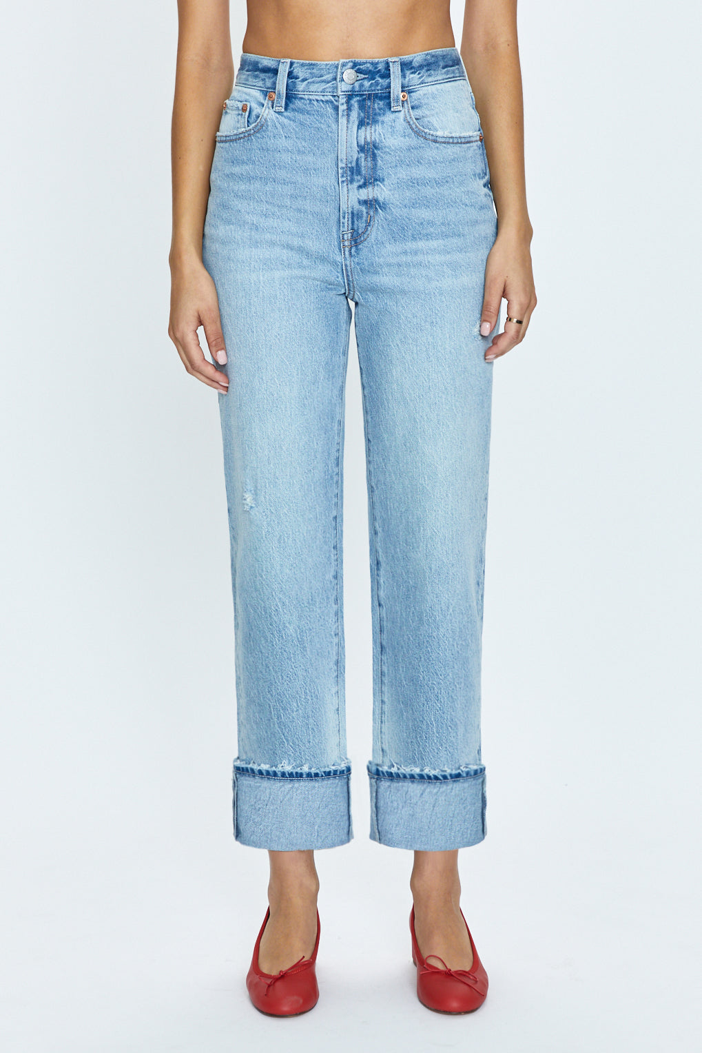 Pistola Cassie Cuffed High Rise Straight Crop