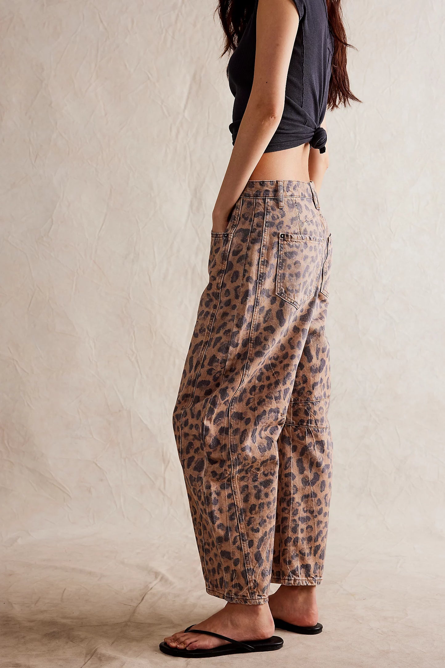 Free People Good Luck Printed Barrel Pant