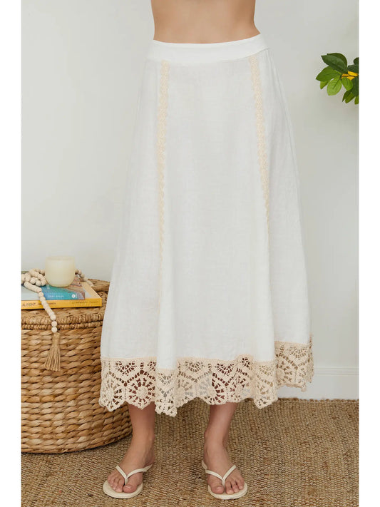 Milio Milano Crochet Linen Skirt