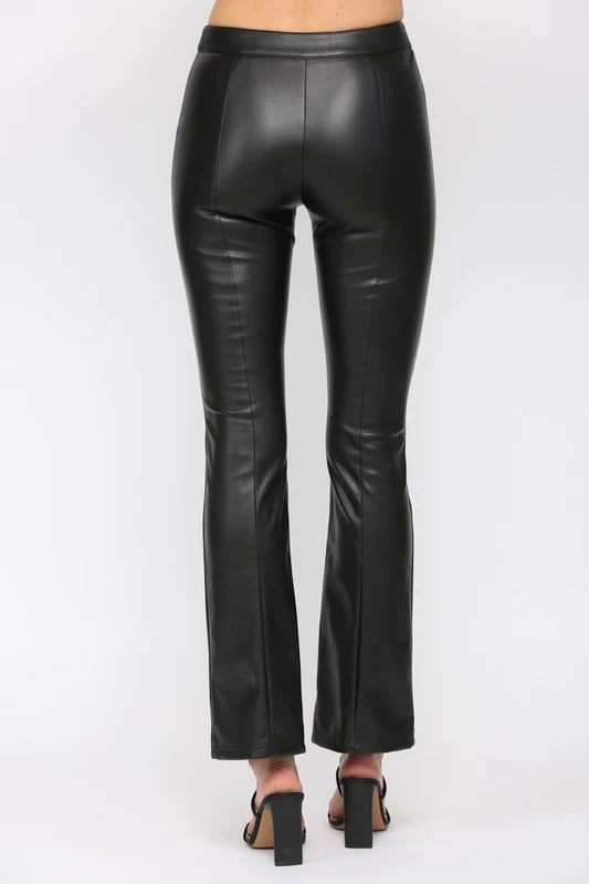 Faux Leather Flare Pants