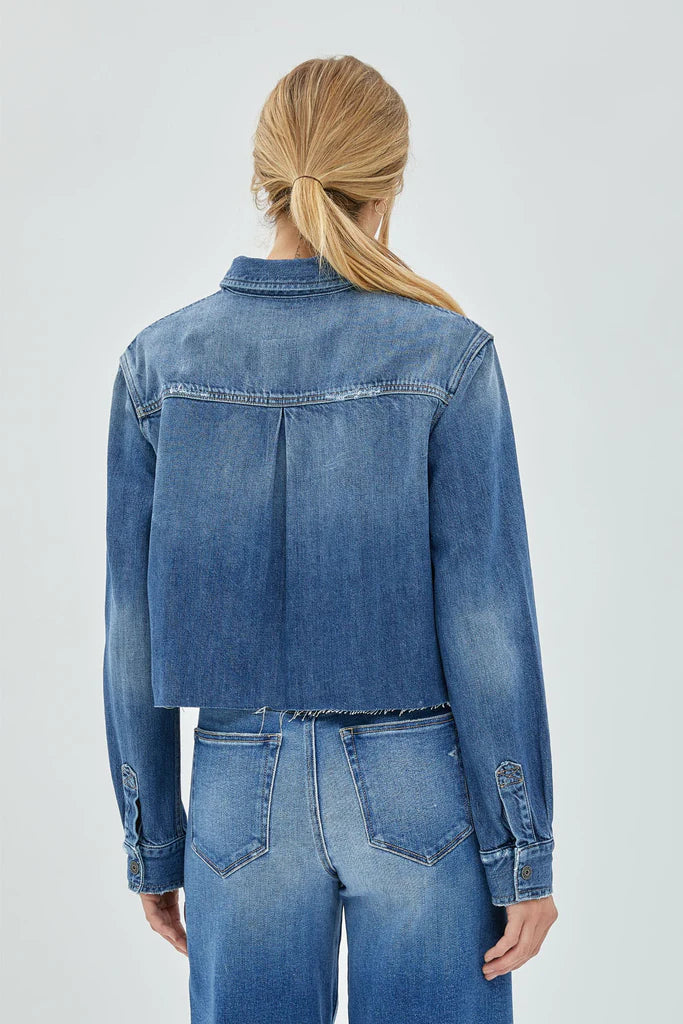 Hidden Crop Denim Shirt