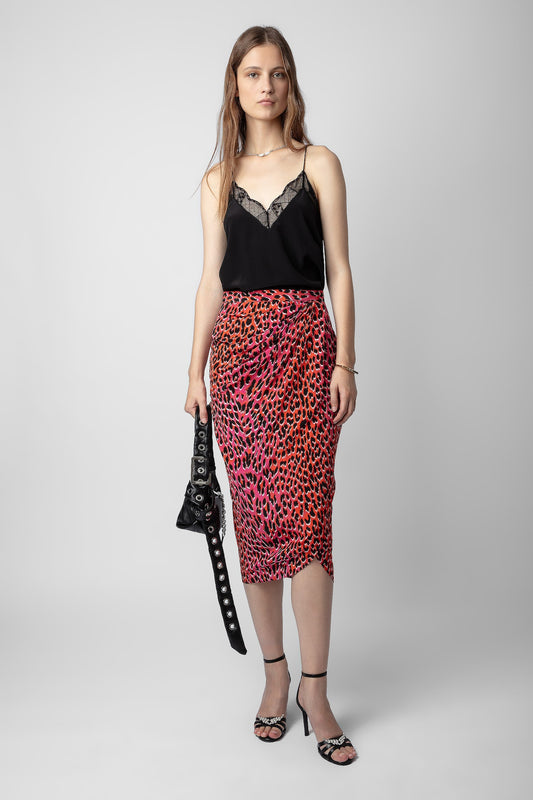 Zadig & Voltaire Jamelia Leopard Silk Skirt