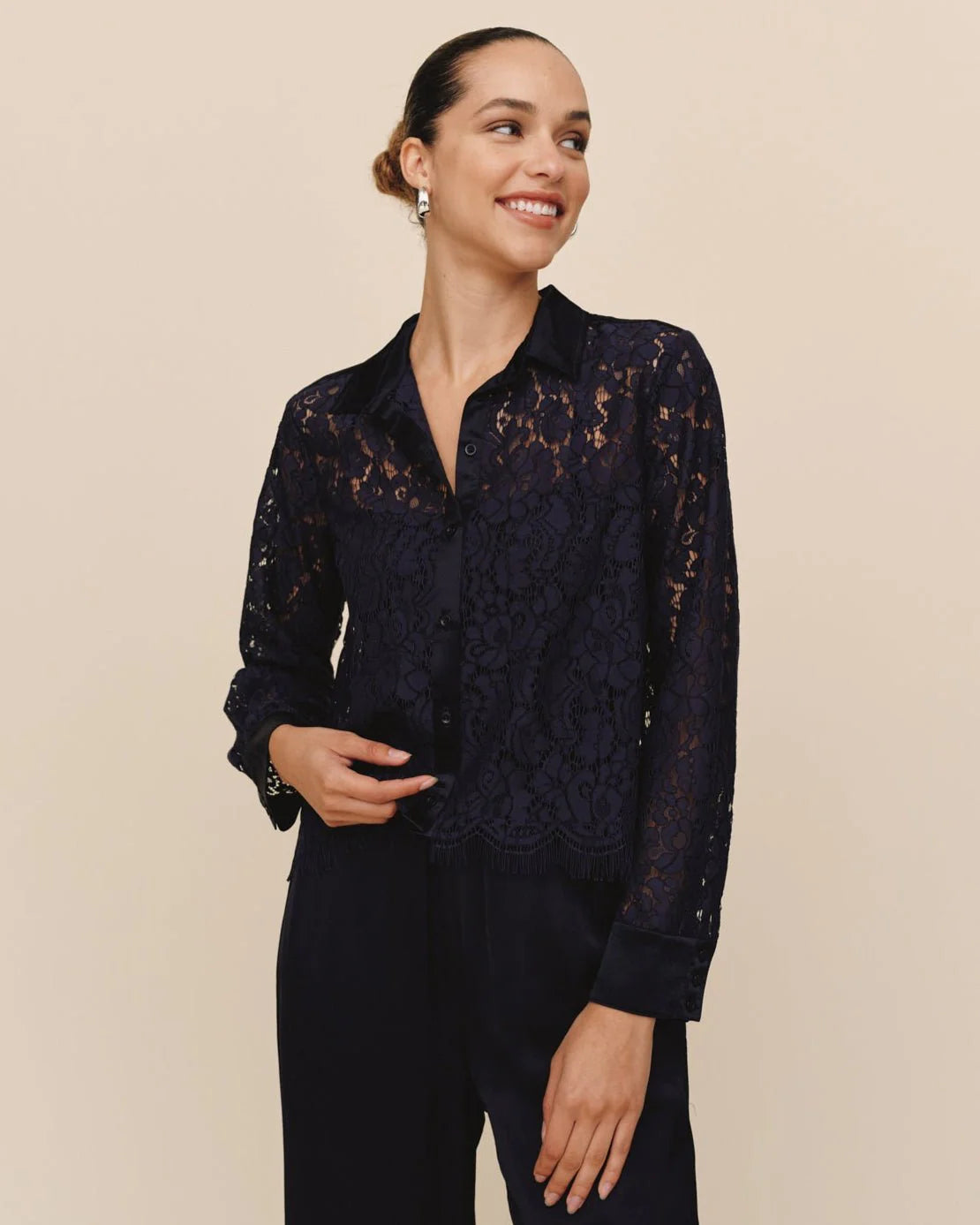 Bella Dahl Lace Button Down