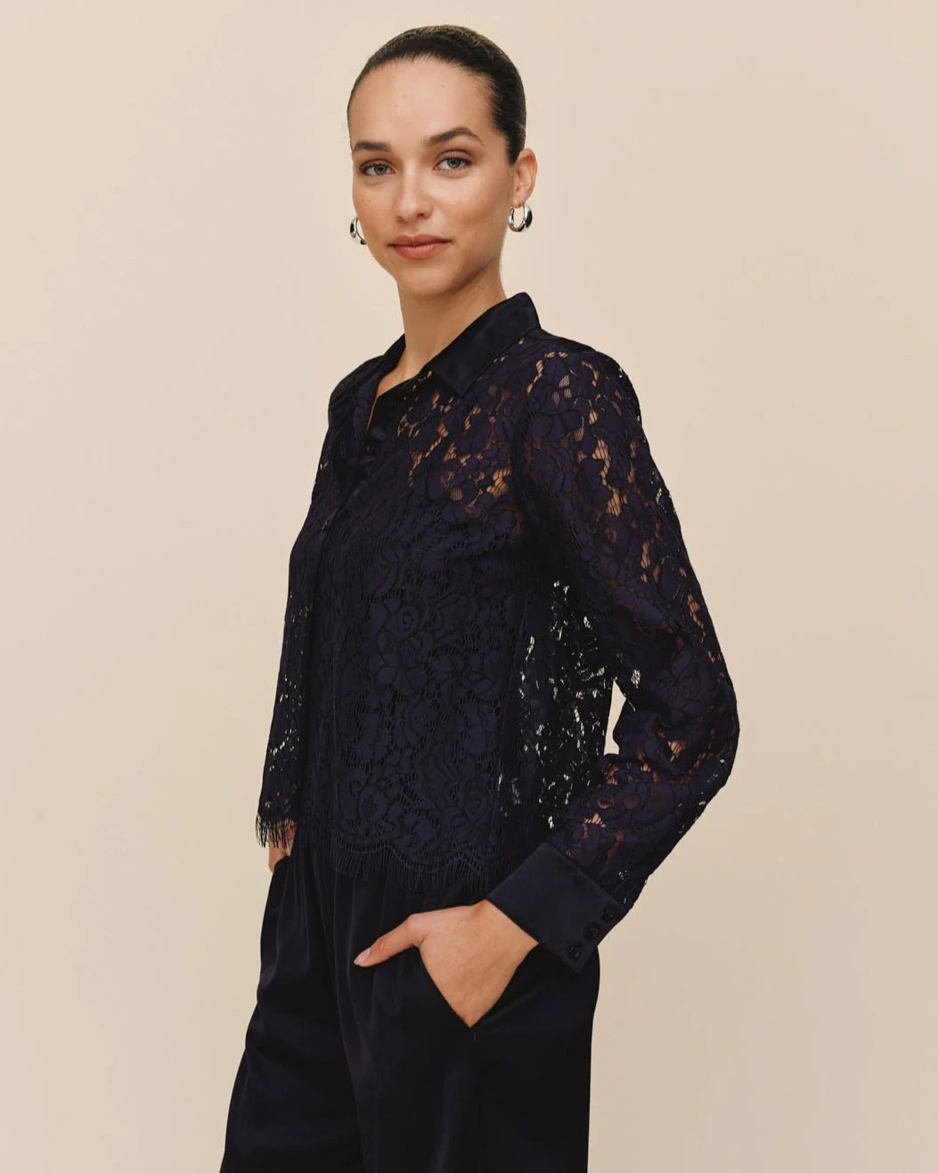 Bella Dahl Lace Button Down