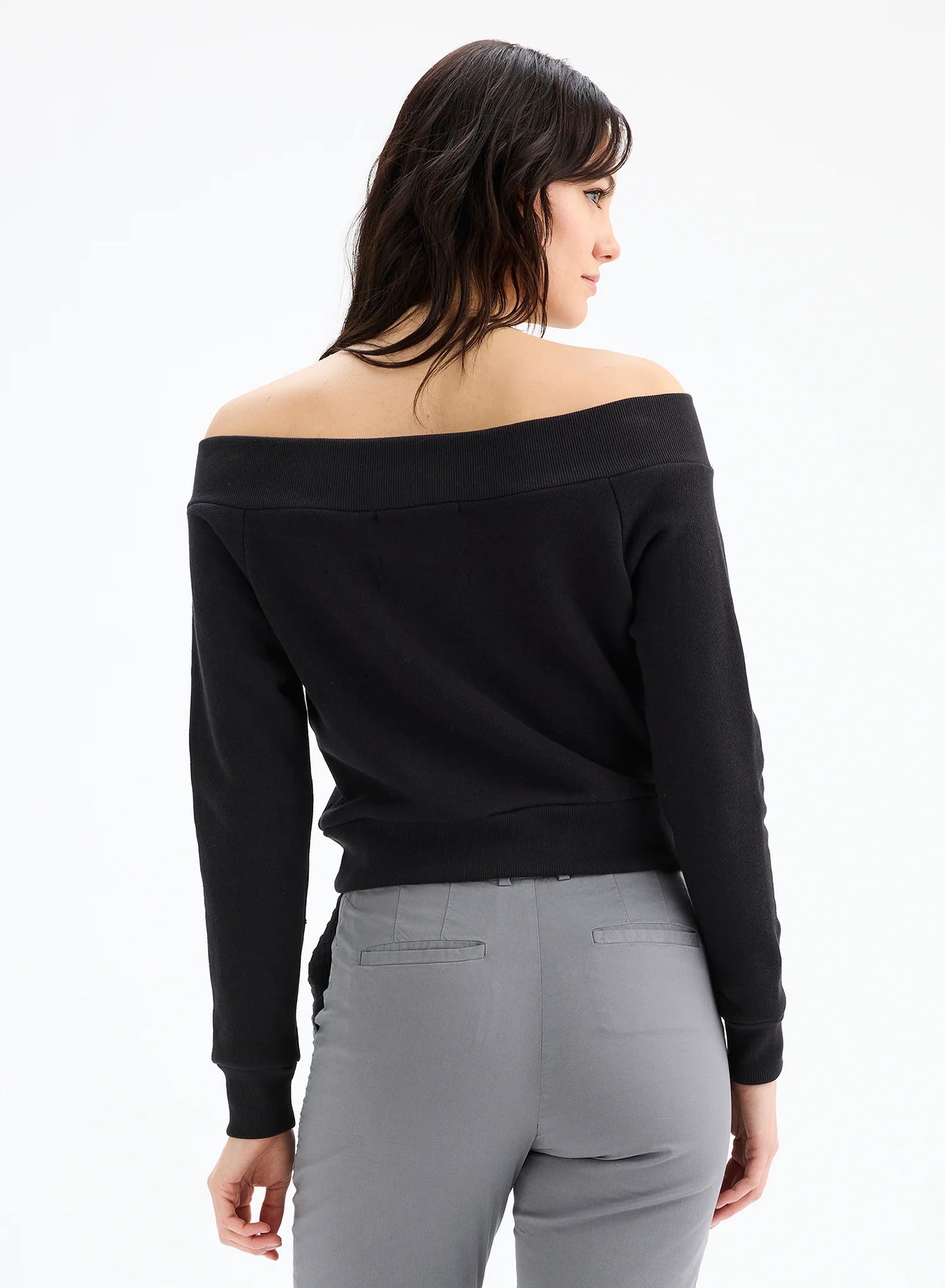 Chrldr Lindsay Off Shoulder V Sweatshirt