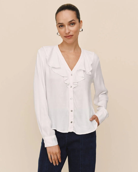 Bella Dahl Ruffle Neck Button Up