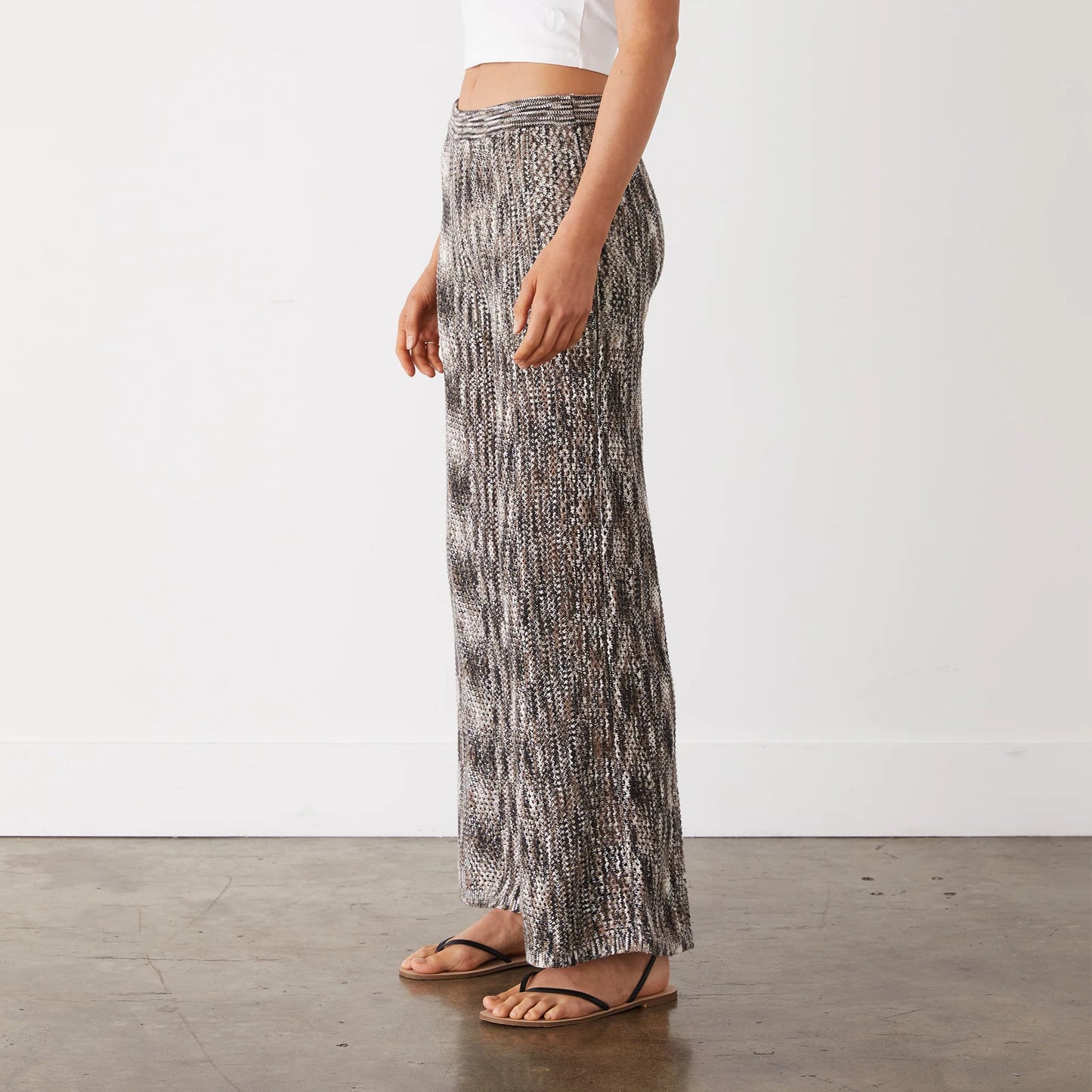 Monrow Space Dye Crochet Wide Leg Pant