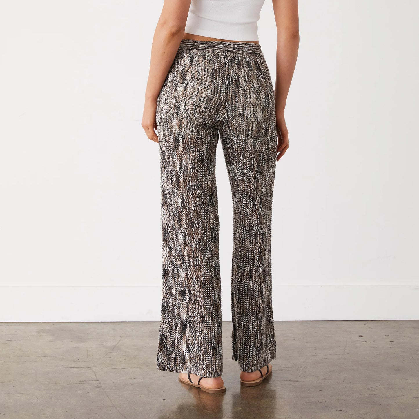 Monrow Space Dye Crochet Wide Leg Pant