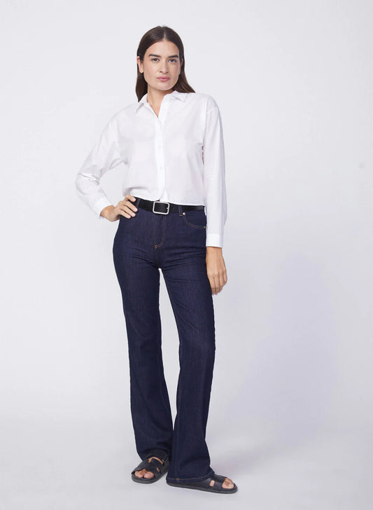 Stateside Voile Elastic Back Cropped Shirt