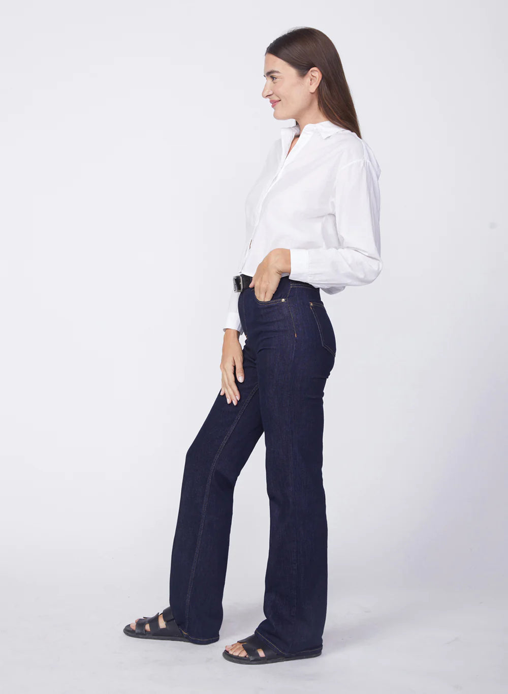 Stateside Voile Elastic Back Cropped Shirt