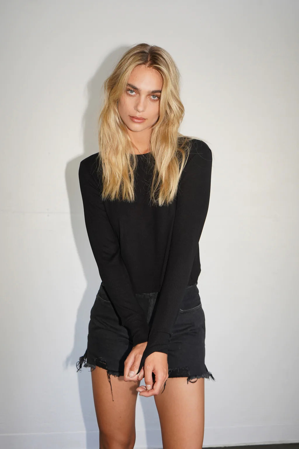 LNA Ribbed Long Sleeve Crew