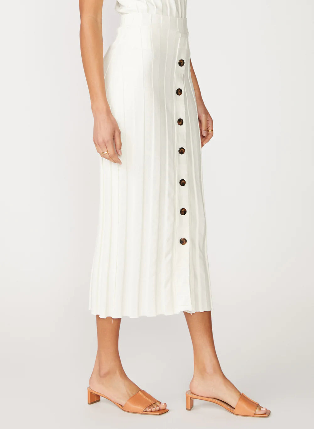 Stateside Box Pleat Midi Skirt