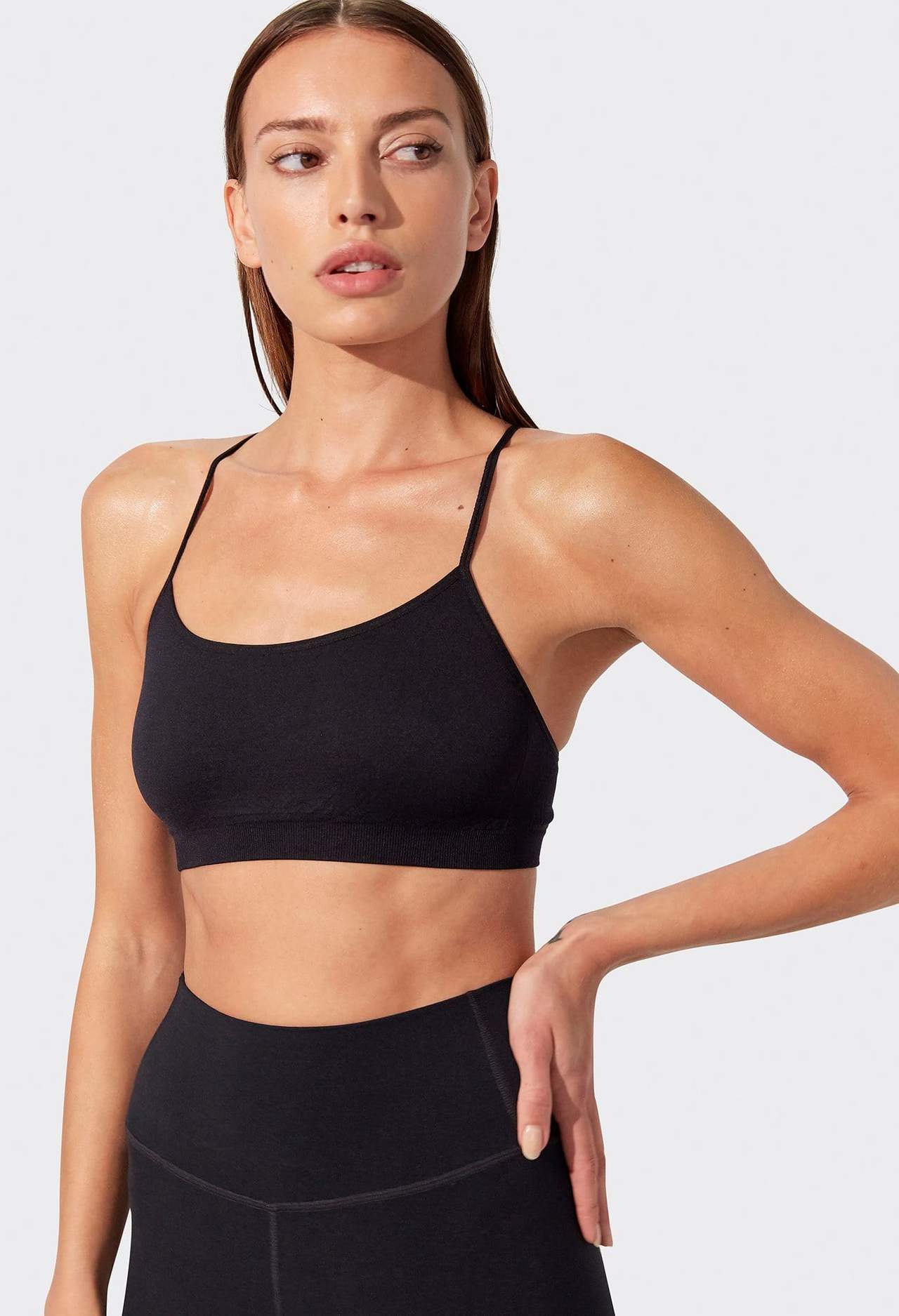 black seamless light weight bra