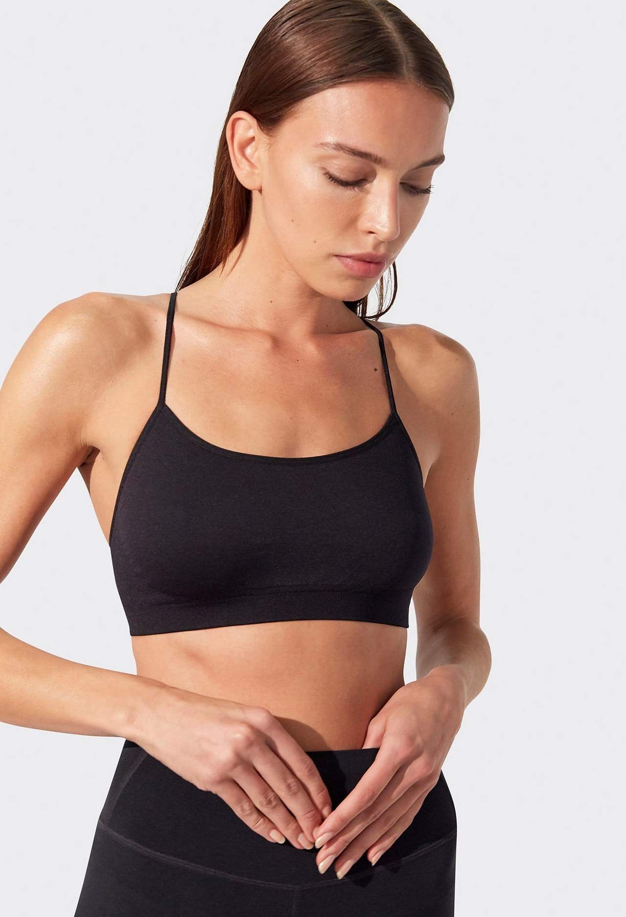black seamless light weight bra